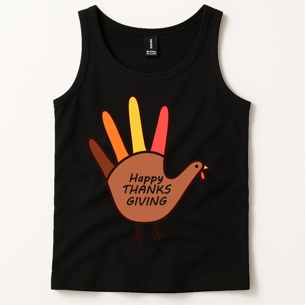 Happy Thanksgiving Hand Turkey Tank Top