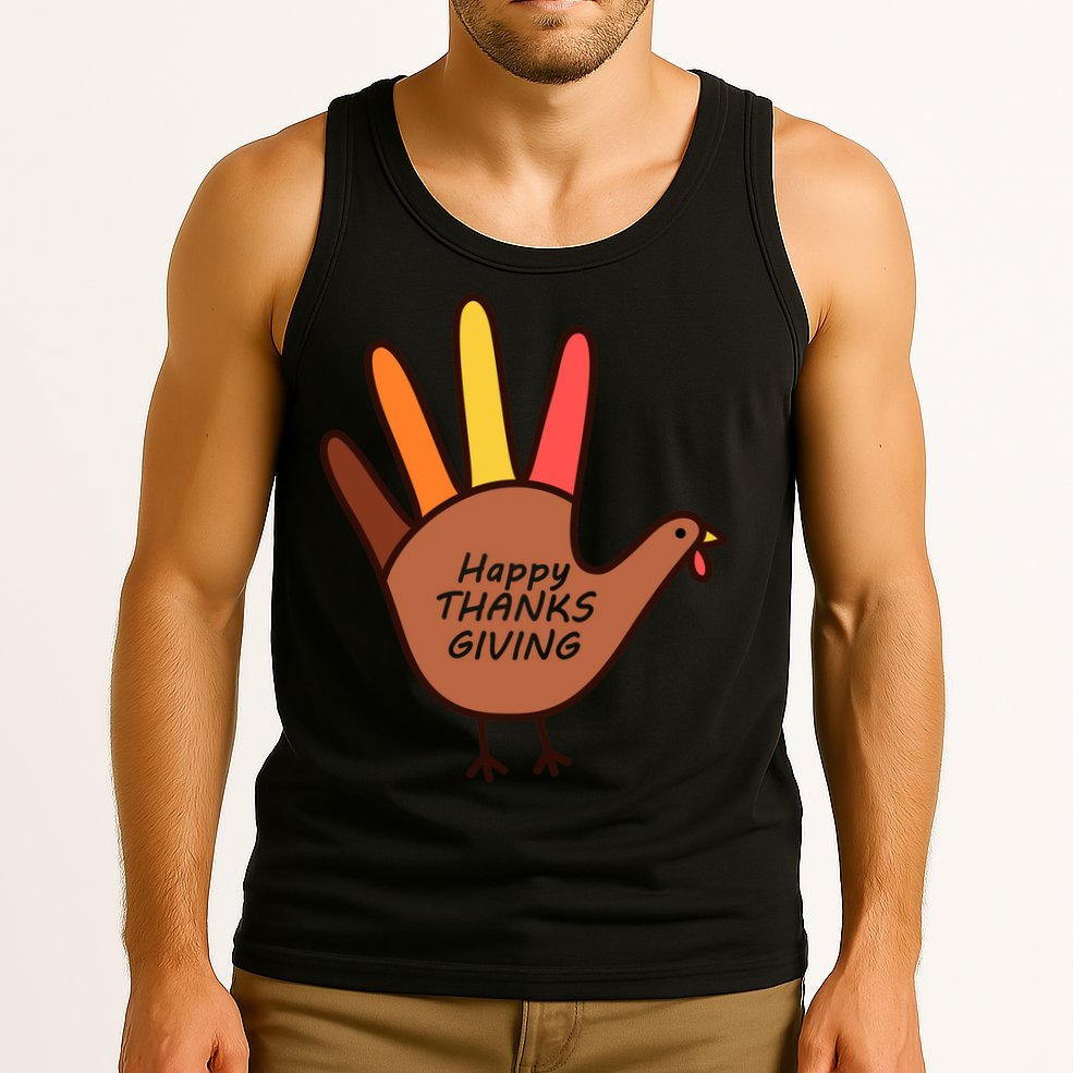 Happy Thanksgiving Hand Turkey Tank Top