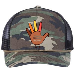 Happy Thanksgiving Hand Turkey Retro Rope Trucker Hat Cap