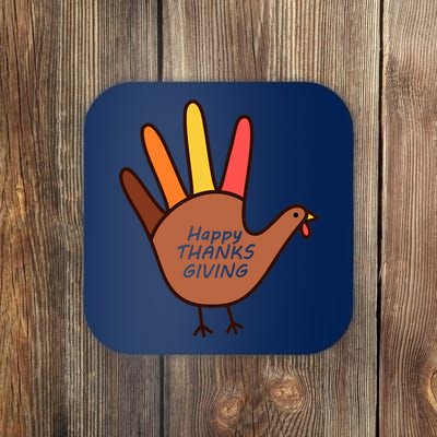 Happy Thanksgiving Hand Turkey Coaster