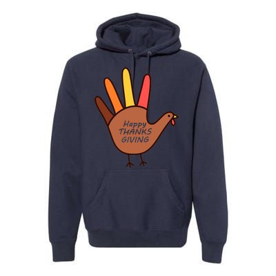 Happy Thanksgiving Hand Turkey Premium Hoodie