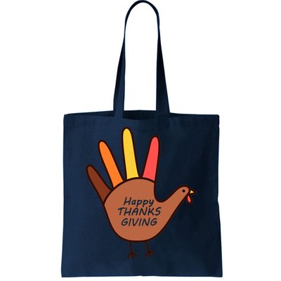 Happy Thanksgiving Hand Turkey Tote Bag