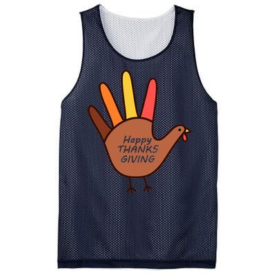 Happy Thanksgiving Hand Turkey Mesh Reversible Basketball Jersey Tank