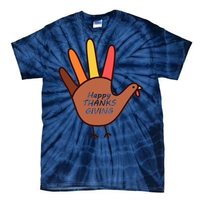 Happy Thanksgiving Hand Turkey Tie-Dye T-Shirt