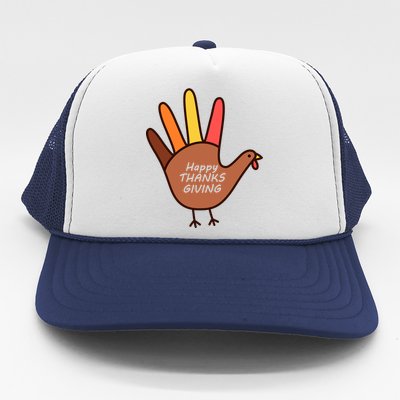 Happy Thanksgiving Hand Turkey Trucker Hat