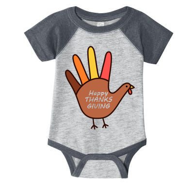 Happy Thanksgiving Hand Turkey Infant Baby Jersey Bodysuit