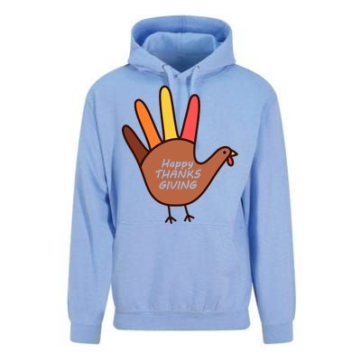 Happy Thanksgiving Hand Turkey Unisex Surf Hoodie