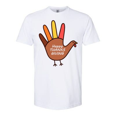 Happy Thanksgiving Hand Turkey Softstyle CVC T-Shirt