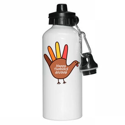 Happy Thanksgiving Hand Turkey Aluminum Water Bottle