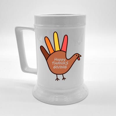 Happy Thanksgiving Hand Turkey Beer Stein