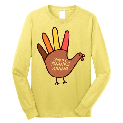 Happy Thanksgiving Hand Turkey Long Sleeve Shirt