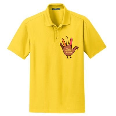 Happy Thanksgiving Hand Turkey Dry Zone Grid Polo