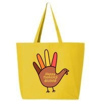 Happy Thanksgiving Hand Turkey 25L Jumbo Tote