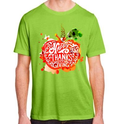 Happy Thanksgiving Pumpkin Splatter Adult ChromaSoft Performance T-Shirt