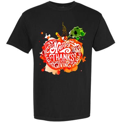 Happy Thanksgiving Pumpkin Splatter Garment-Dyed Heavyweight T-Shirt