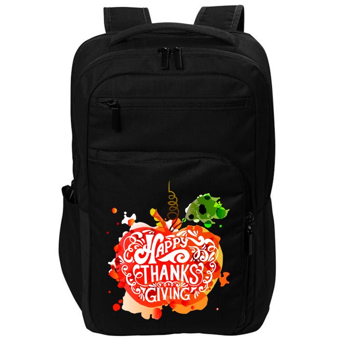 Happy Thanksgiving Pumpkin Splatter Impact Tech Backpack