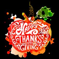 Happy Thanksgiving Pumpkin Splatter Drawstring Bag