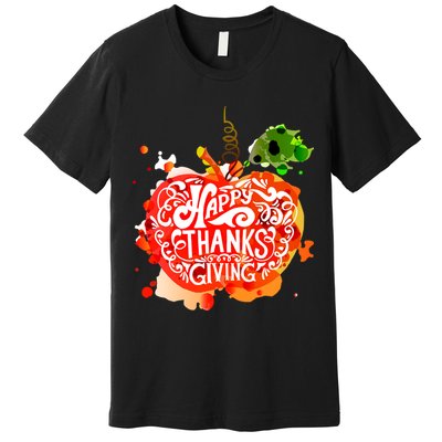 Happy Thanksgiving Pumpkin Splatter Premium T-Shirt