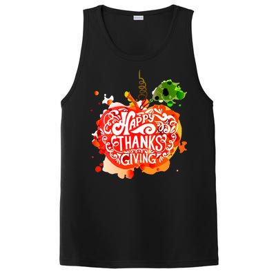 Happy Thanksgiving Pumpkin Splatter PosiCharge Competitor Tank