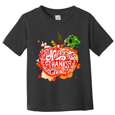 Happy Thanksgiving Pumpkin Splatter Toddler T-Shirt