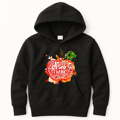 Happy Thanksgiving Pumpkin Splatter Kids Hoodie