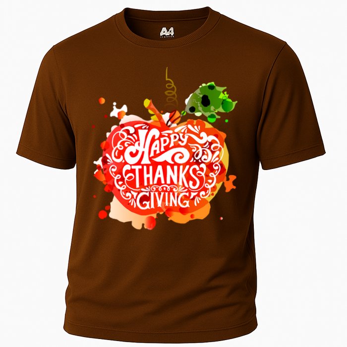 Happy Thanksgiving Pumpkin Splatter Cooling Performance Crew T-Shirt