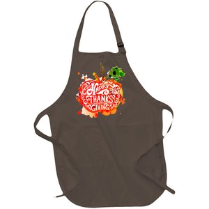 Happy Thanksgiving Pumpkin Splatter Full-Length Apron With Pockets