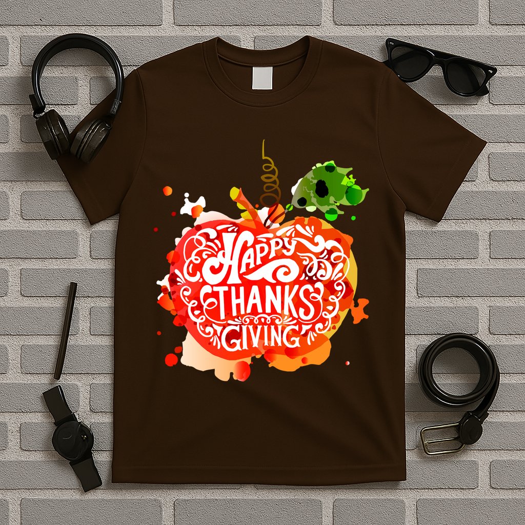Happy Thanksgiving Pumpkin Splatter T-Shirt