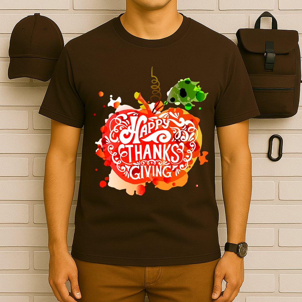 Happy Thanksgiving Pumpkin Splatter T-Shirt