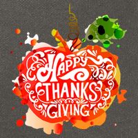 Happy Thanksgiving Pumpkin Splatter Cotton Canvas Backpack