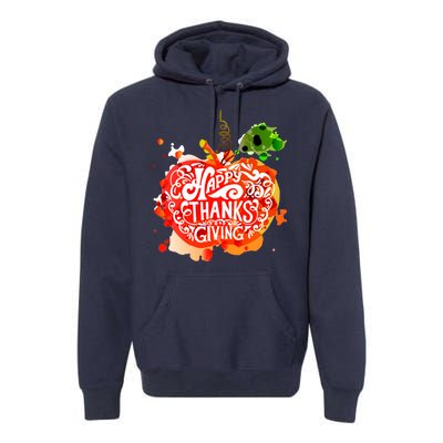 Happy Thanksgiving Pumpkin Splatter Premium Hoodie