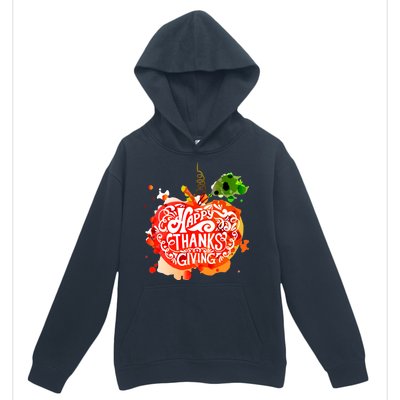 Happy Thanksgiving Pumpkin Splatter Urban Pullover Hoodie