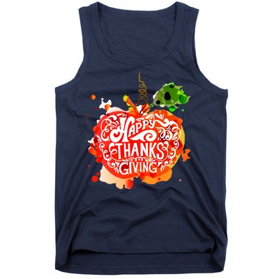 Happy Thanksgiving Pumpkin Splatter Tank Top