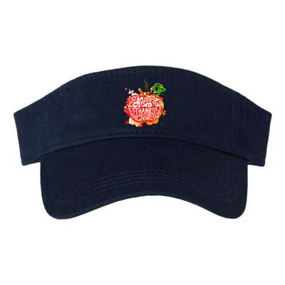 Happy Thanksgiving Pumpkin Splatter Valucap Bio-Washed Visor