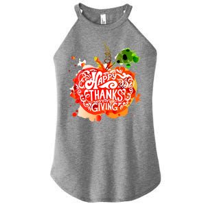 Happy Thanksgiving Pumpkin Splatter Women's Perfect Tri Rocker Tank