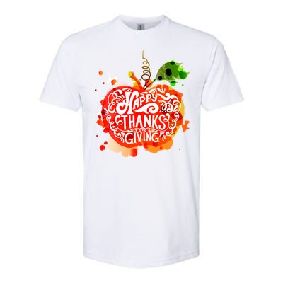 Happy Thanksgiving Pumpkin Splatter Softstyle CVC T-Shirt