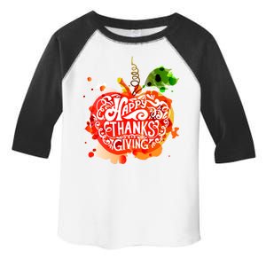 Happy Thanksgiving Pumpkin Splatter Toddler Fine Jersey T-Shirt