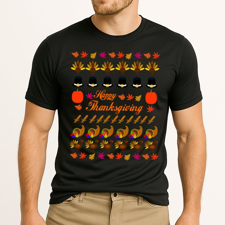 Happy Thanksgiving Turkey Ugly Sweater Performance Shirt