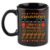 Happy Thanksgiving Turkey Ugly Sweater 11oz C Handle Ceramic Mug