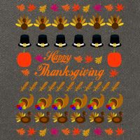 Happy Thanksgiving Turkey Ugly Sweater Cotton Canvas Backpack