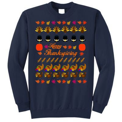 Happy Thanksgiving Turkey Ugly Sweater Tall Sweatshirt