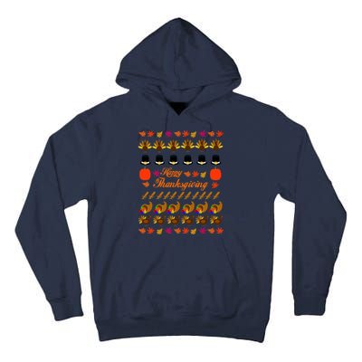 Happy Thanksgiving Turkey Ugly Sweater Tall Hoodie