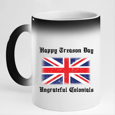 Happy Treason Day Ungrateful Colonials 11oz Black Color Changing Mug