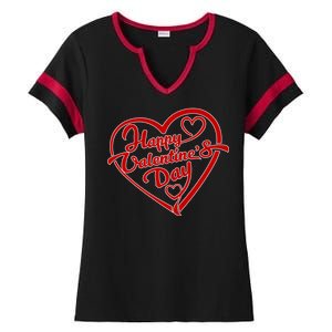 Happy Valentine's Day Heart Ladies Halftime Notch Neck Tee