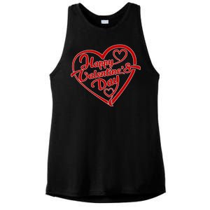 Happy Valentine's Day Heart Ladies PosiCharge Tri-Blend Wicking Tank