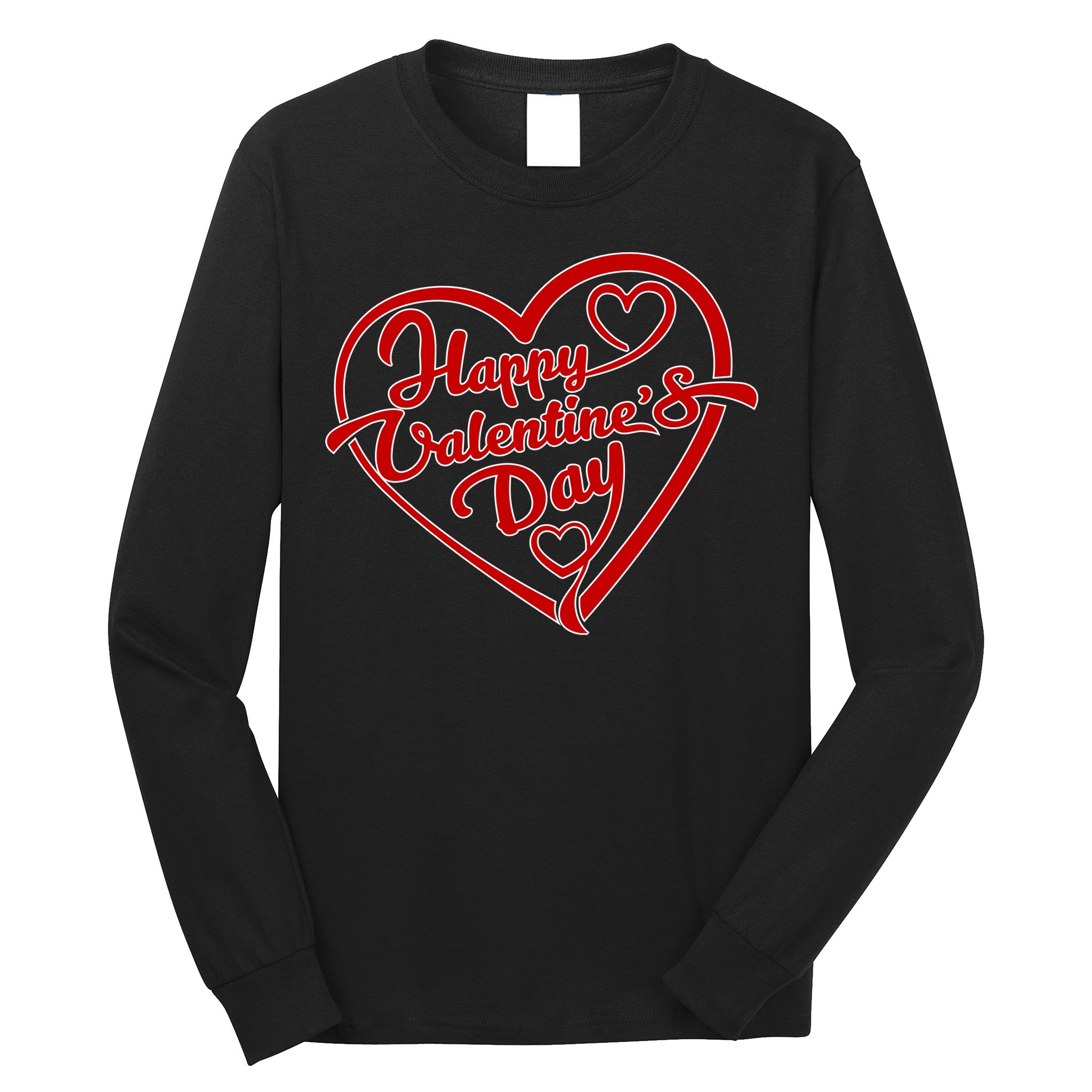 Happy Valentine's Day Heart Long Sleeve Shirt