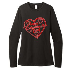 Happy Valentine's Day Heart Womens CVC Long Sleeve Shirt