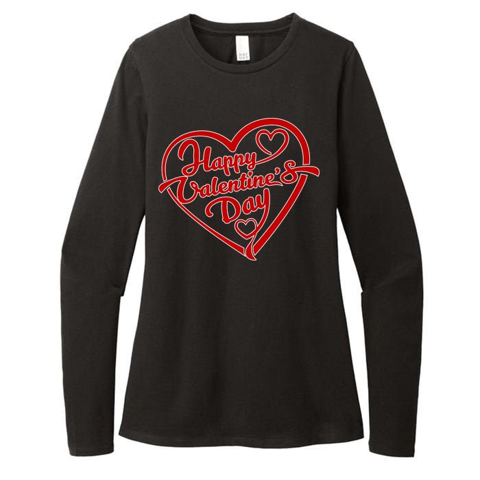 Happy Valentine's Day Heart Womens CVC Long Sleeve Shirt