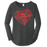 Happy Valentine's Day Heart Women's Perfect Tri Tunic Long Sleeve Shirt