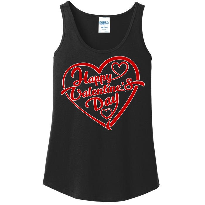 Happy Valentine's Day Heart Ladies Essential Tank